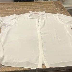 Philosophy White Ruffle Blouse